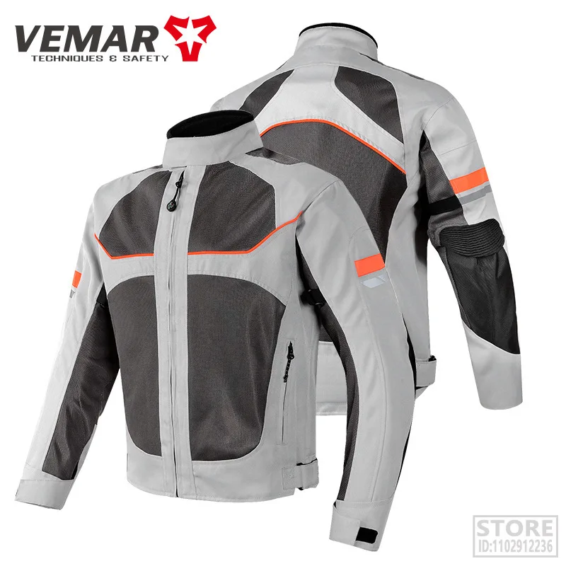 

Vemar Summer Motorcycle Jacket Men's Motocross Motorcyclist Protective Gear Coat Racing Reflective Oxford Clothing