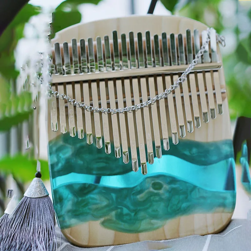 

Resin Epoxy Wooden Instrument, Kalimba Caliber, 17Keys, 21Keys, Professional Music Keyboard, Percussion, Funny Gifts, Mini