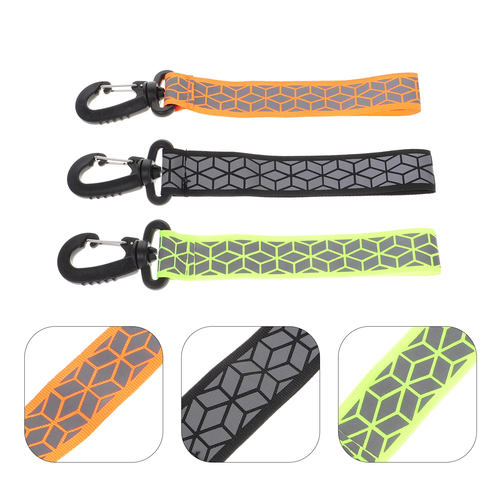 

3pcs Reflective Keychain Straps Lightweight High Visibility Reflective Pendants For Cycling Running Hiking Biking Wheelchair