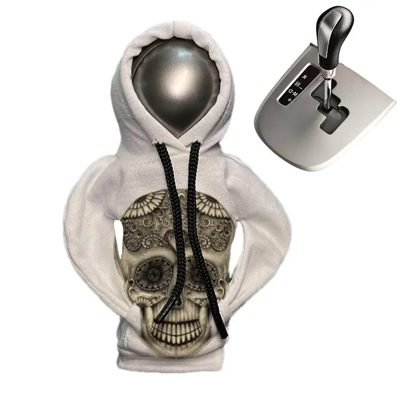 Gear Shift Knob Cover Halloween Skull Car Shifter Knobs Cover Automatic Gear Shift Knob Cover Small Hoodie Gear Stick Case For