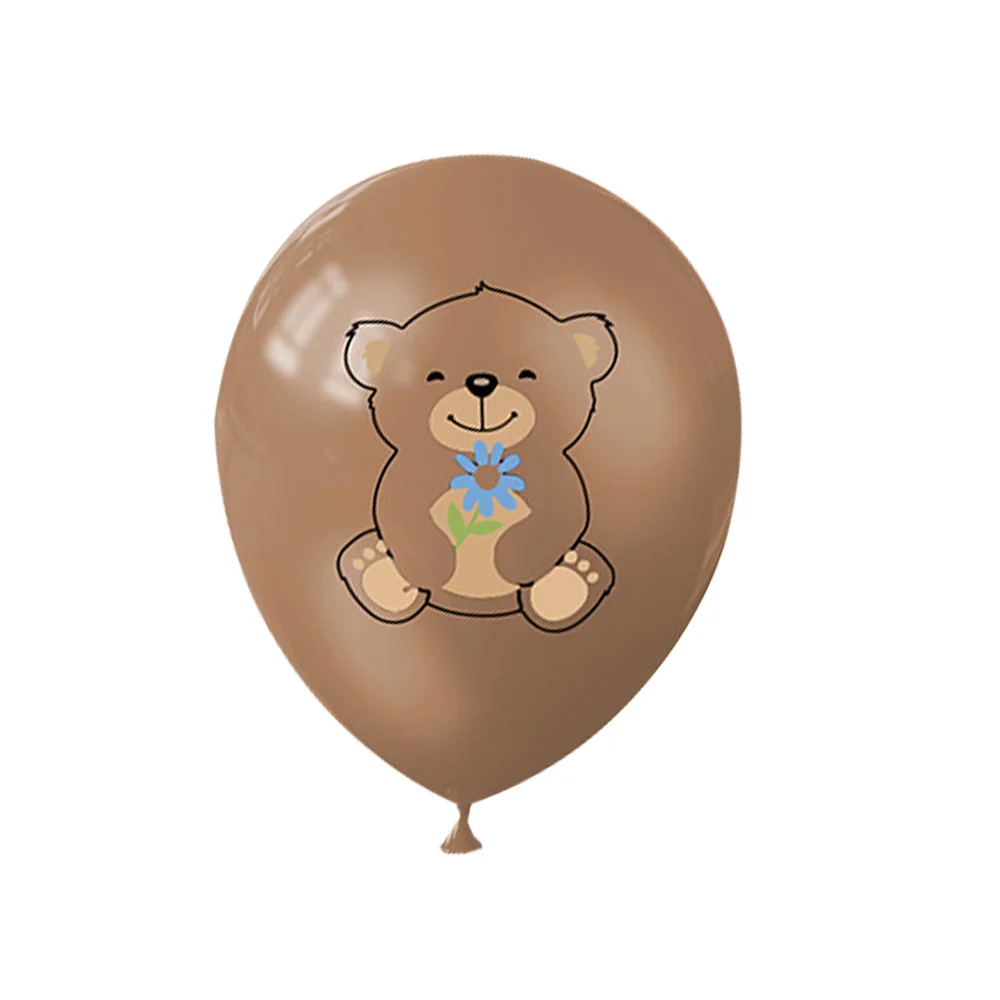 Ballon imprimé ours mignon, rose, blanc, ours en peluche, ballon en latex, baby shower, anniversaire, décoration de dessin animé garçon et fille, 12