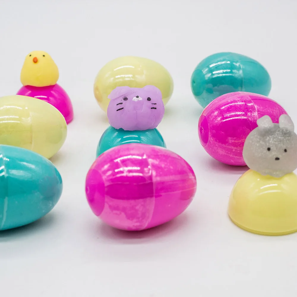 Moj Moj Squeeze Gashapon Capsule Toys Stress Relief Soft Rubber Chicks Rabbits Cats Fidget Eggs Cute Animal Children Gifts