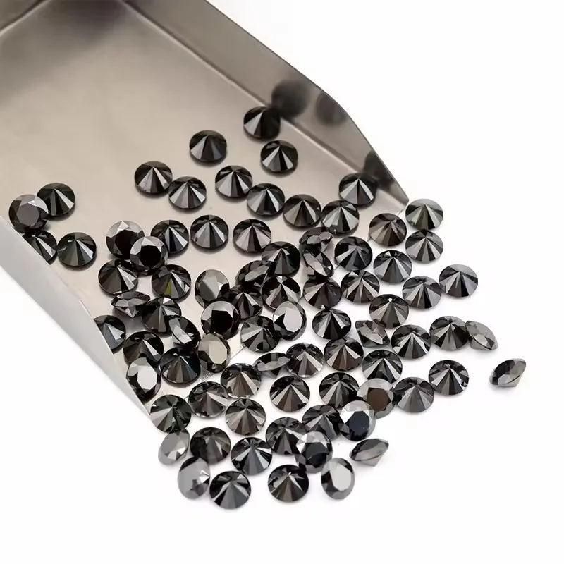 1.0ct / Pack Never Fade Black Color Small Sizes Loose Moissanite Stones from 0.7mm to 2.9mm for Moissanite Jewelry Making
