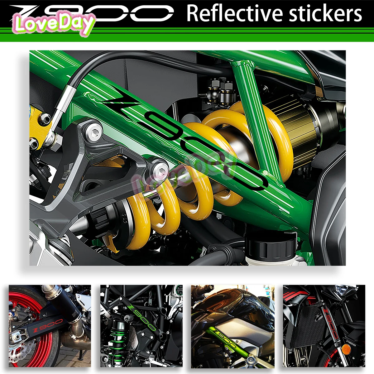 

2pcs Motorcycle Sticker Tank Front Suspension Decals Z900 Logo Waterproof Vinyl Sticker Cool Racing Sticker