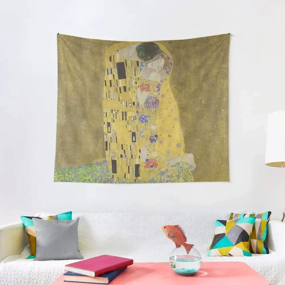 

The Kiss - Gustav Klimt Tapestry Wall Decor Home Decoration Funny Tapete For The Wall Tapestry