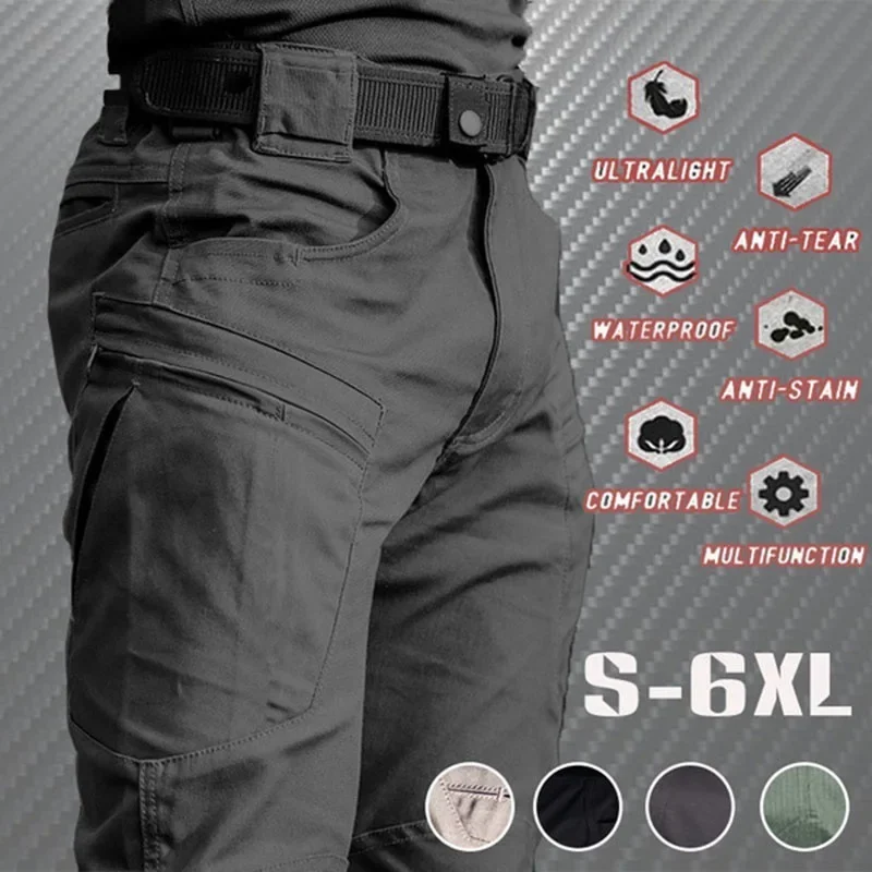 

Outdoor Tactische Wandelen Cargo Broek Mannen Multi-Pocket Waterdichte Combat Camping Klimmen Militaire Leger Broek S-6XL