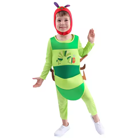 Kids Caterpillar Costume Cosplay Costume Funny Unisex Dress Up Clothing Caterpillar Animal Cosplay Costume Stage Show Costume