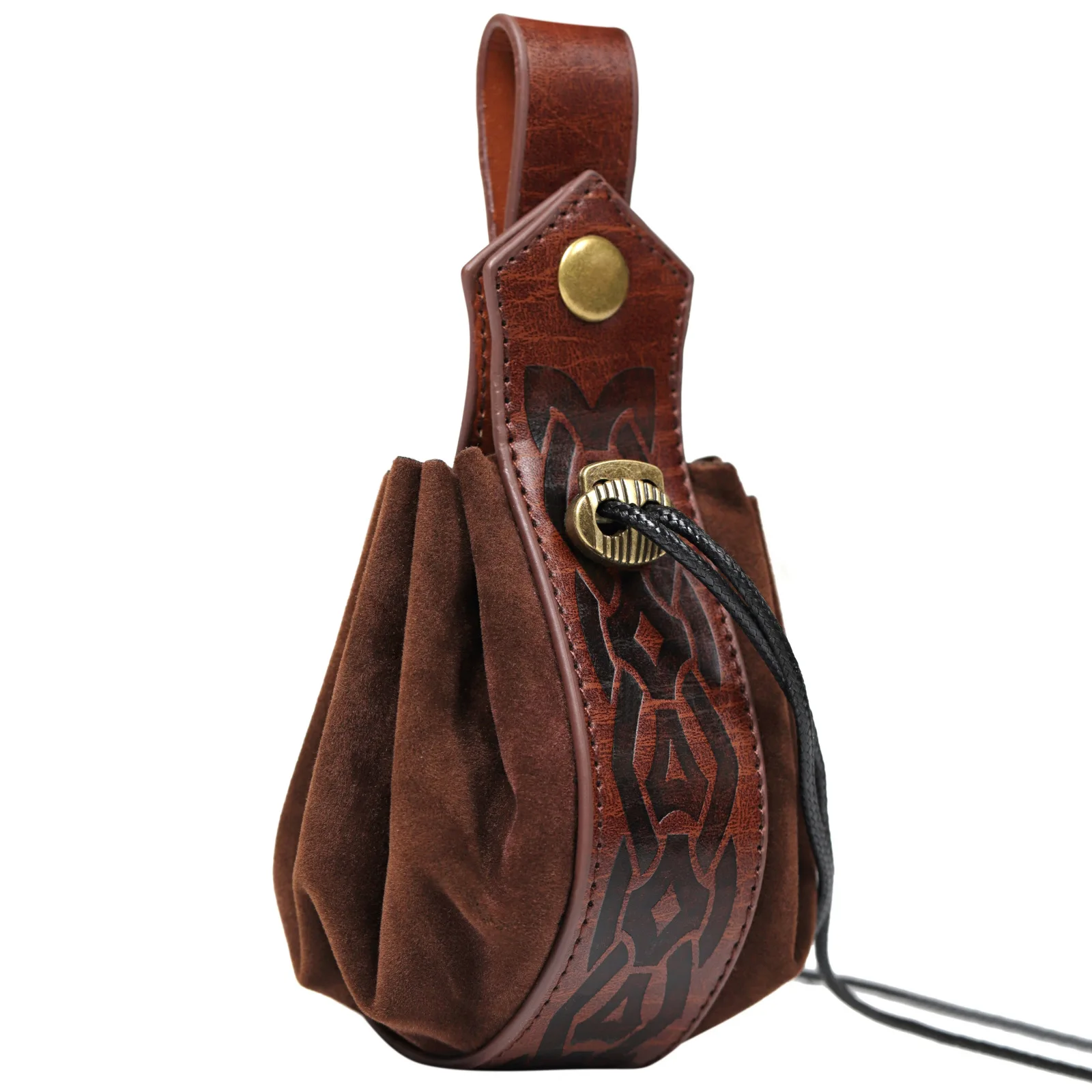 Medieval Vintage Money Pouch Bag Costume Accessory Men Women Viking Leather Drawstring Bag Coin Purse