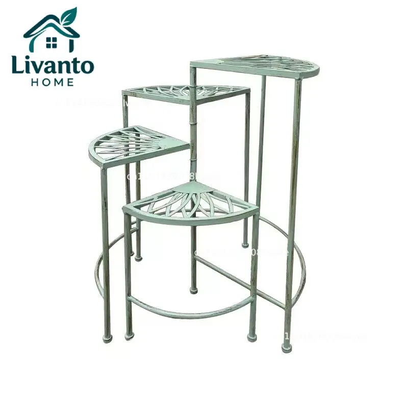 

Flower rack outdoor courtyard wrought iron floor-to-ceiling garden balcony decorative European flower pot rack multi-layer corne