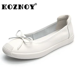 Koznoy 2.5cm Cm Ethnic Woman Comfy Retro Ergonomic Shoes  Natural Cow Genuine Leather Autumn Soft Flats Leisure Loafer Slip On