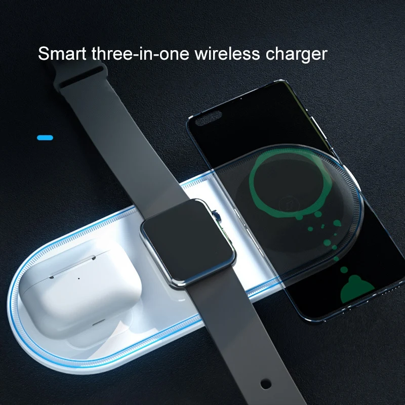 Wireless Charging,15W Wireless Charger for iPhone 12/11 Wireless Charging for Airpods Earphone/Watch Fast Charging Black