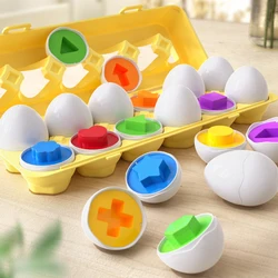 Smart Eggs Toy For Children Color Shape Matching Develop Games Simulation Eggs Educational Toys Toddlers 3D Puzzles Sensory Toys