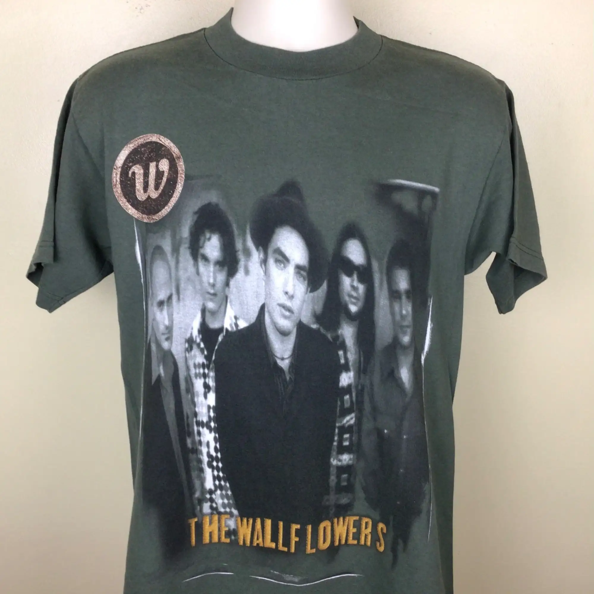 Vtg 1996 The Wallflowers TShirt Green M 90s Bringing Down The Horse Jacob Dylan Alt Rock Band