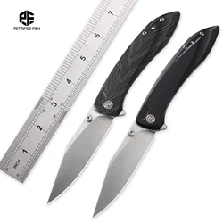 Petrified Fish PFE08 Folding Knife G10 Handle K110 Steel Balde Ceramic Ball Bearing Outdoor Survival Camping Pocket Hand Tool