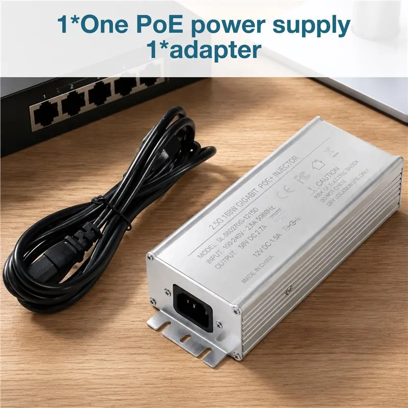 A92Z Passive 10Gbe For Starlink GEN5/4/3 POE Injectors 48-56V Output Aluminium Shell 168W EU Plug