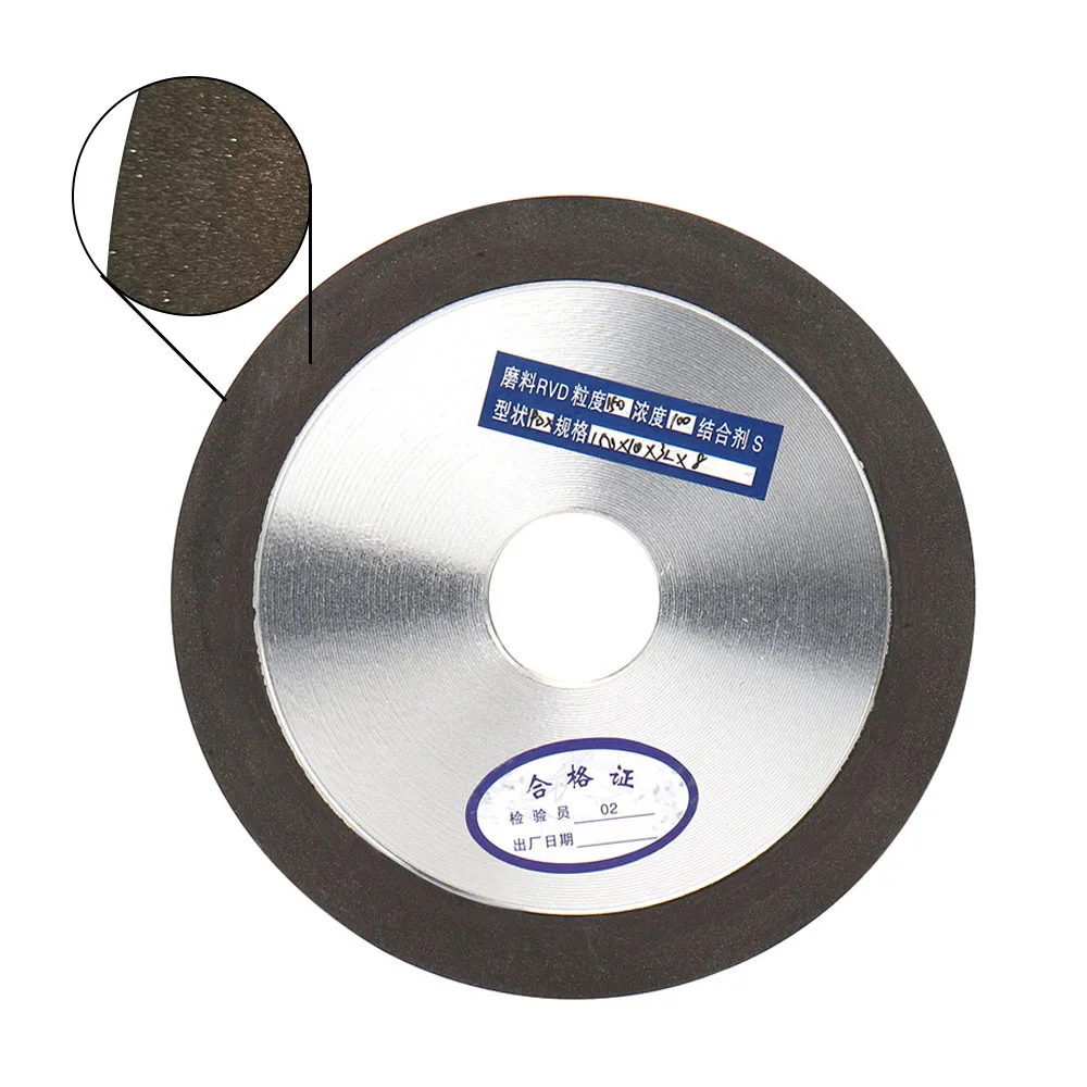 Imagem -03 - Diamante Moagem Disco de Corte 100 125 150 mm Resina Bond Moedor para Tungstênio Aço Fresa Apontador 150 320grit 1pc