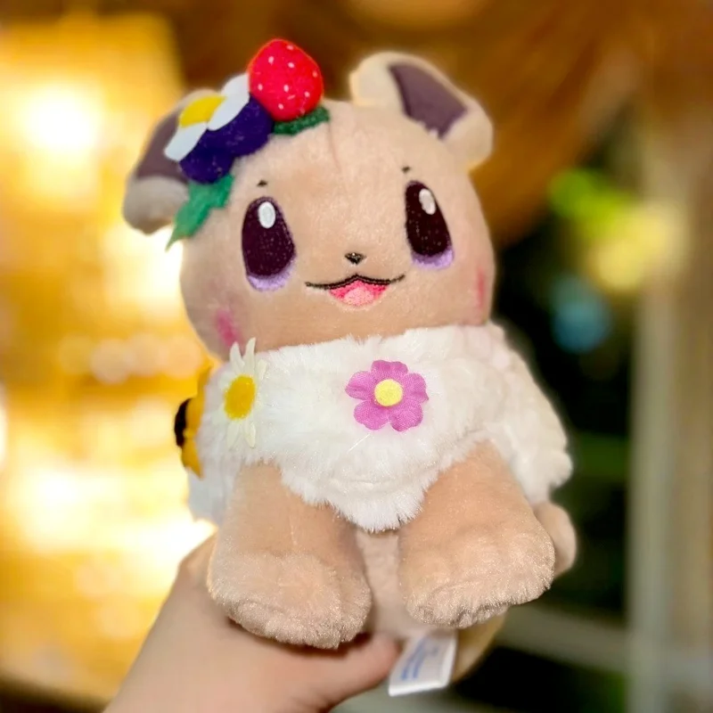 

18cm Eevee Plush Doll Stuffed Toy Wreath Garland Cartoon Stuffed Toy Anime Stuffed Character Collectible For Anime Gifts
