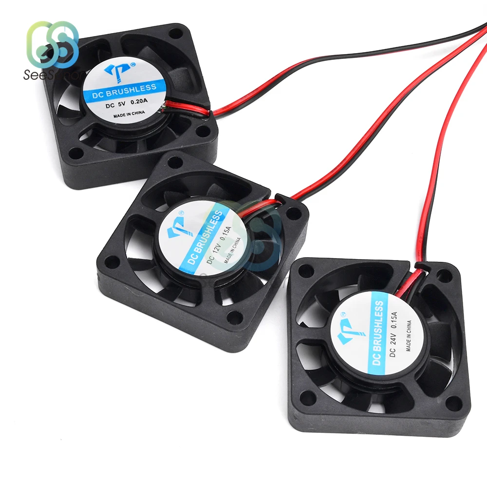 

4010 5V&12V&24V Cooling Turbo Fan Brushless 3D Printer Parts 2Pin For Extruder DC Cooler Blower Part Black Plastic Fans