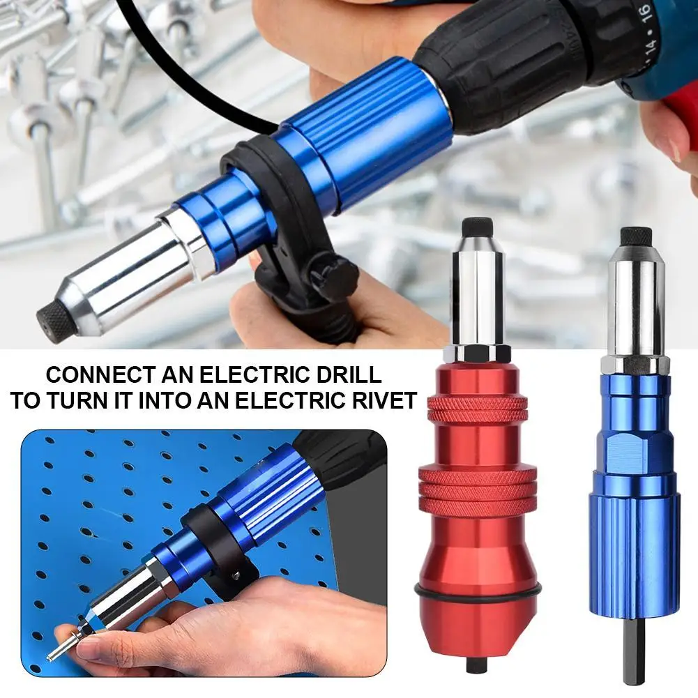 Pistola per rivetti elettrica Kit adattatore per pistola per rivetti elettrica professionale Inserto per dadi Tirare lo strumento per rivetti Accessori per utensili elettrici Strumenti per dadi