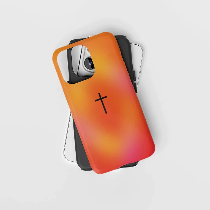

Модный чехол для телефона с оранжевым градиентом для iPhone 17 Air 16ProMax 16e 15 14 12 mini 7Plus XR 2in1, прочный глянцевый чехол