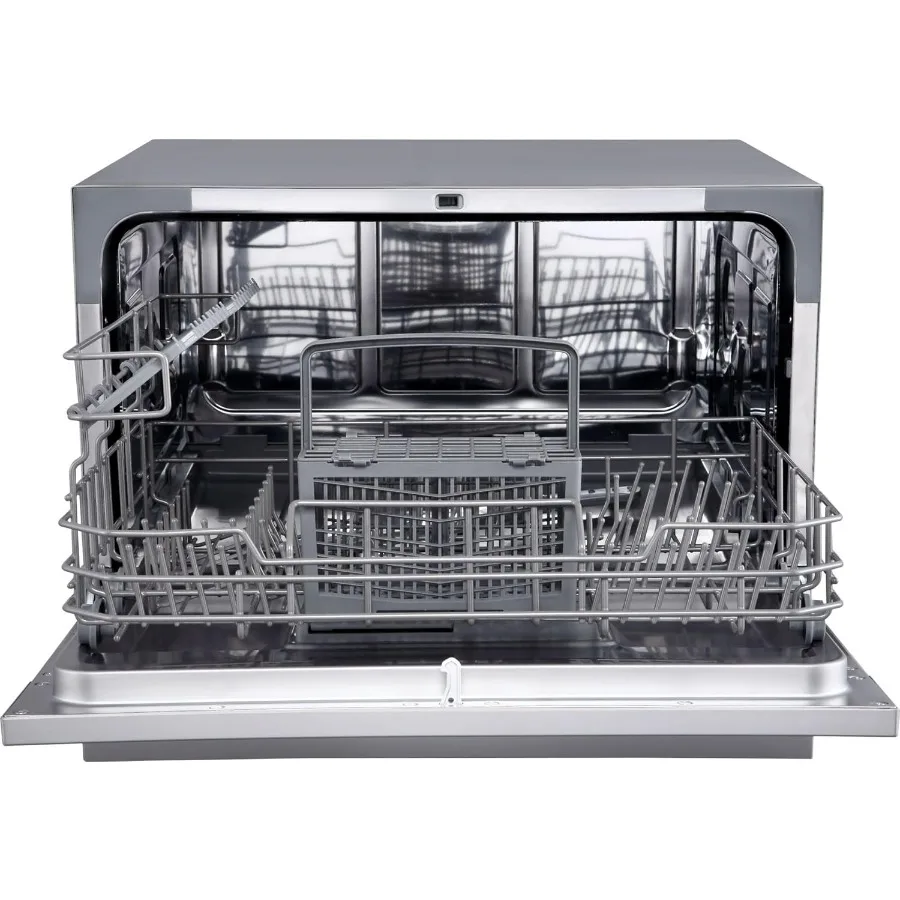 21–5/8 Zoll breiter 6-fach verstellbarer Arbeitsplatten-Geschirrspüler – Weiß – kompakte Küchenauflösung mit energieeffizientem Design und Stai