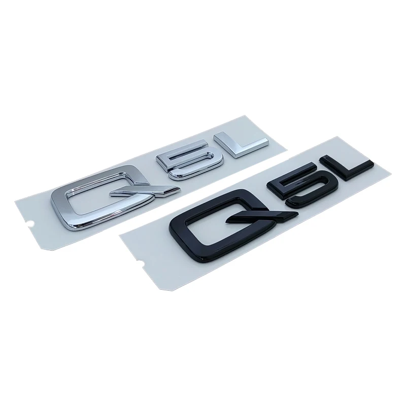 ملصق حروف رقم صندوق السيارة ، 3D ، ABS ، لاصق ، كروم ، أسود ، شعار ، ملحقات شارة اللوحة ، أودي Q2 ، أودي Q3 ، أودي Q5 ، أودي Q7 ، أودي Q8