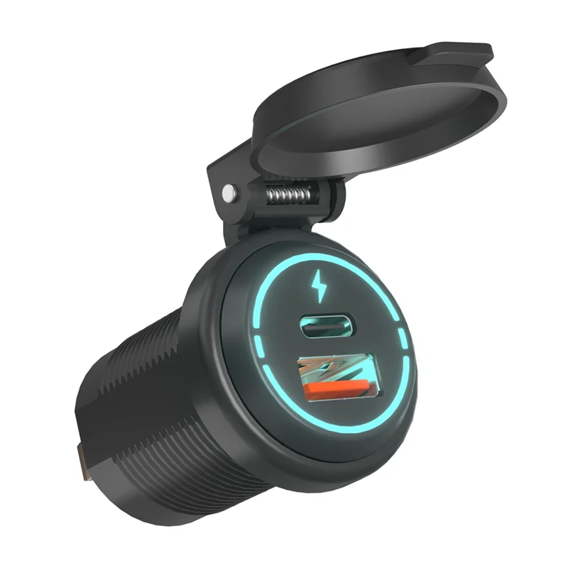 SWXF PD+USB Charger Socket Waterproof Marine QC3.0 USB Power Outlet for Marine, Boat, Motorcycle, Truck, Golf Cart