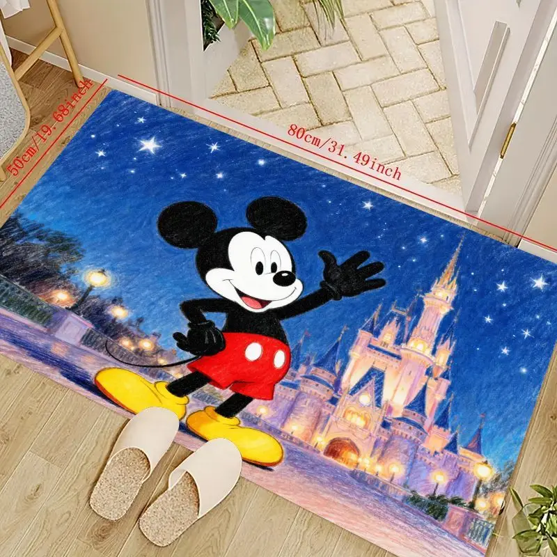 

1 шт. коврик Disney с замком Микки Мауса, коврик с изображением звездной ночи из мультфильма для гостиной, спальни, детской игровой комнаты, милый N