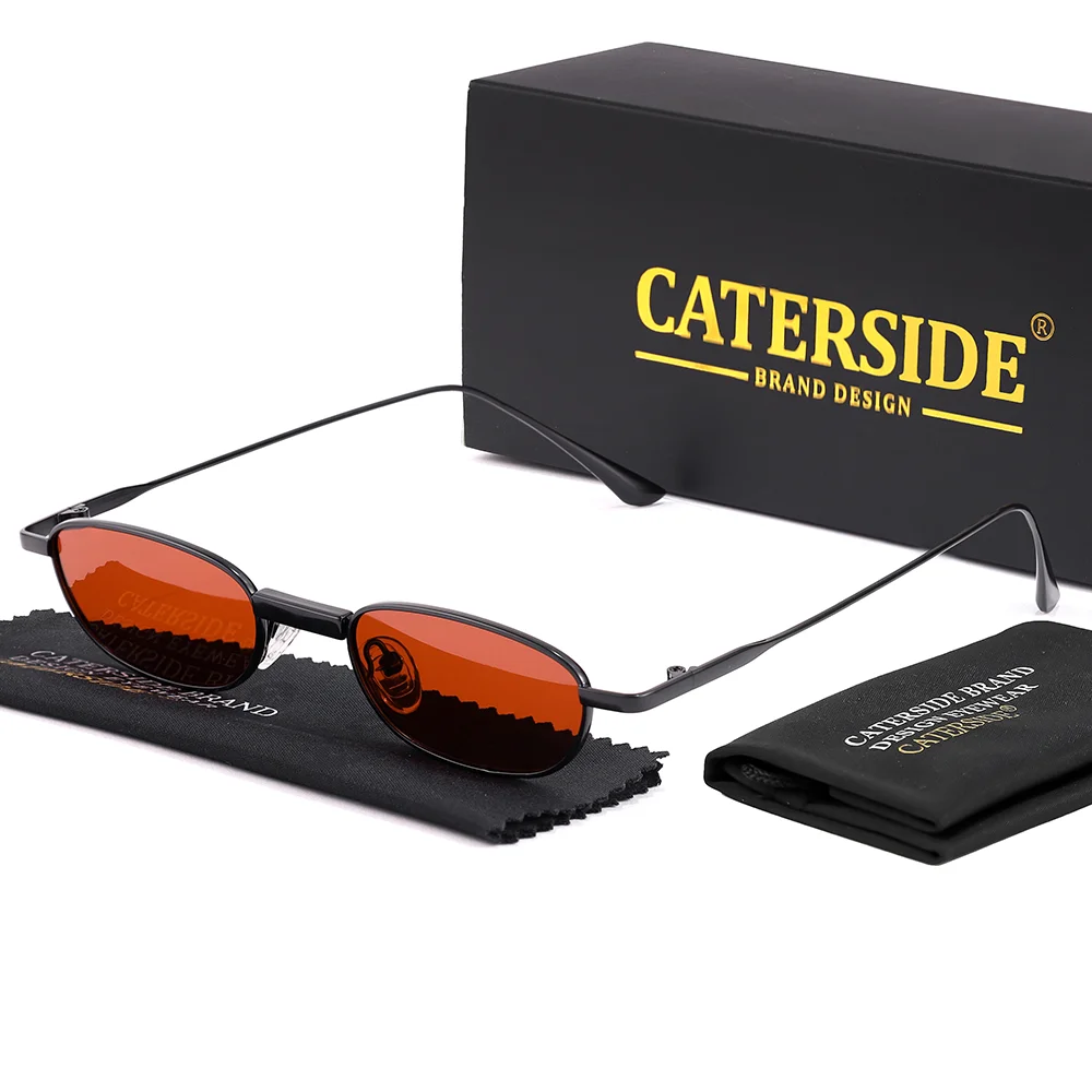 CATERSIDE Herren Hip-Hop-Sonnenbrille, Premium-Metall, kleiner Rahmen, Damen-Reise-, Business-, Party-, Urlaubsgeschenk, Dekorative Brille, UV400 – Detail 22