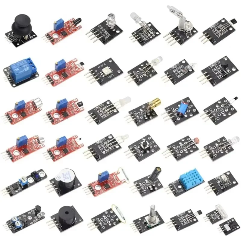 37 in 1 Sensor Kits Contain RGB Joystick Photosensitive Sensor Starter Set Rotary Encoder Obstacle Avoidance for Arduino