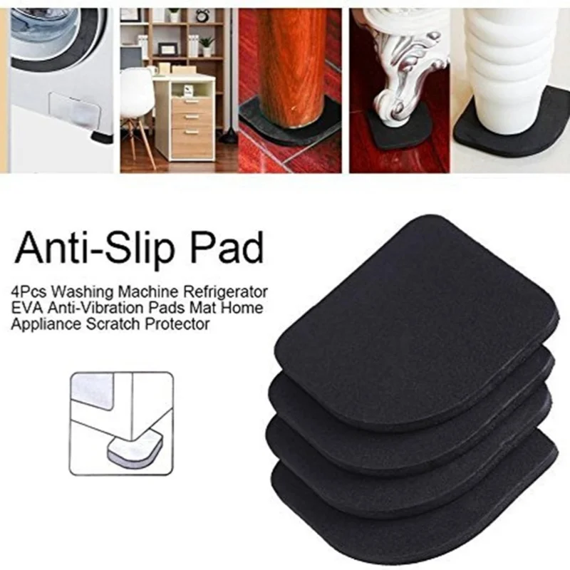 

4pcs Anti Vibration Pads for Washing Machine Stops Washer Dryer Noise Moving Shaking Anti Vibration Support Feet Stabilizer Mat