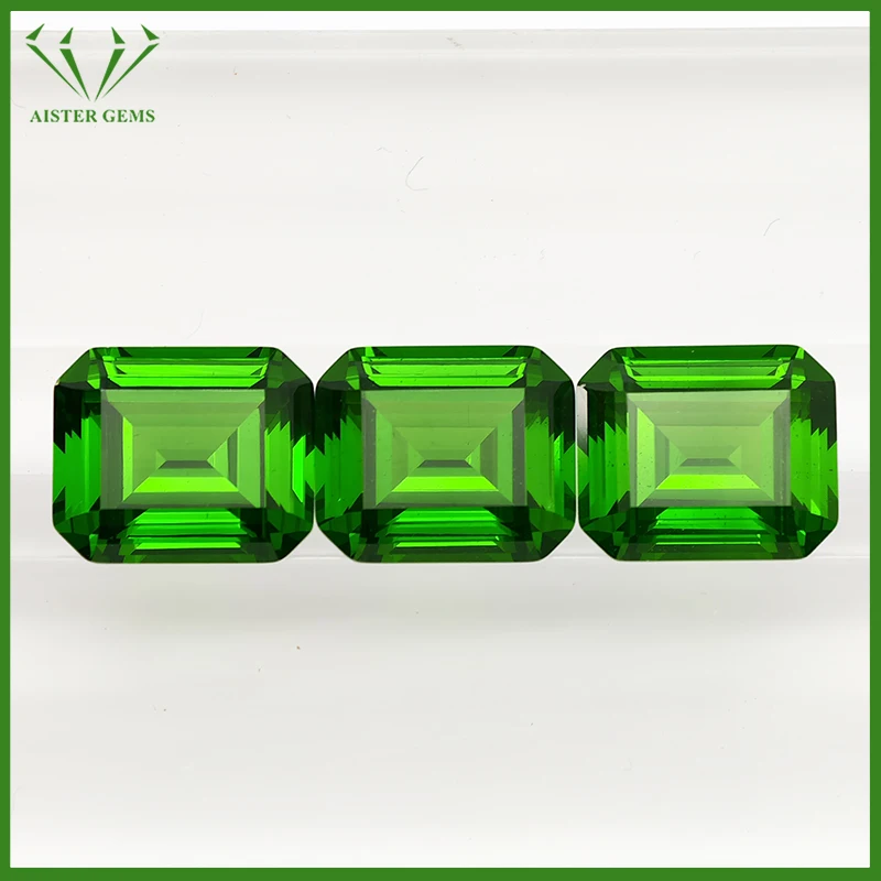 

Алюминиевый гранат Vivi Green Yttrium (ЯГ), свободные драгоценные камни, созданные в лаборатории изумрудной огранки, идеально подходят для изготовления ювелирных изделий