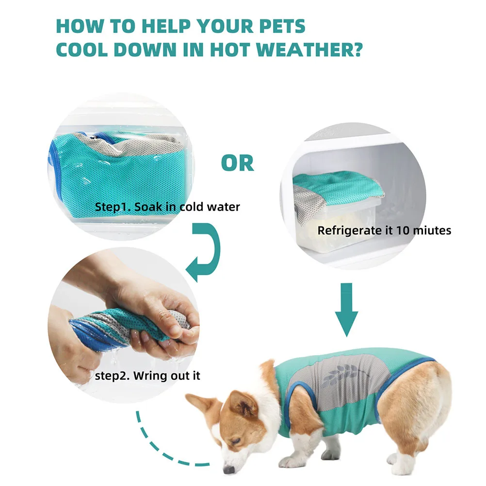 

Dog Cooling Vest Summer Lightweight Breathable Comfortable Puppy Vest Stylish Decorative Pet Clothes Dog Summer Clothes