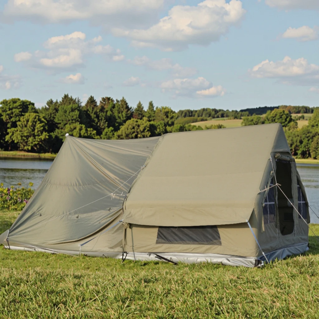 

Waterproof Polyester-cotton Blend Inflatable Tent 6 Sqm Air Tent with 6 Sqm Extension