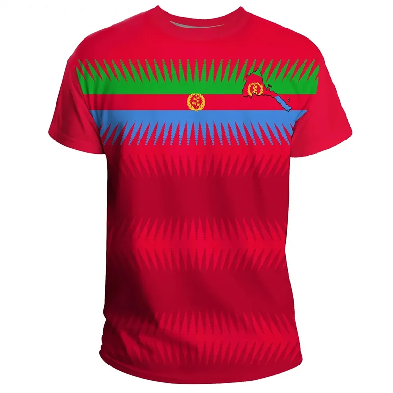 Men\'s T-Shirts Africa Country Eritrea Flag Print Men Women Ethnic Tribe Harajuku Y2k Short Sleeves Streetwear Gym Top Tees