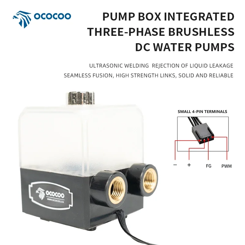 OC-55A Water Cooling Pump 690L/H Big Power Liquid Cooling Pump DC 12V 24V Big Power Quiet Pump for Water Cooling