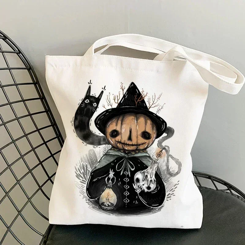 TOUB025 Women Canvas Shopping Bag Female   Funny Mushroom Eco Handbag Tote Reusable Grocery