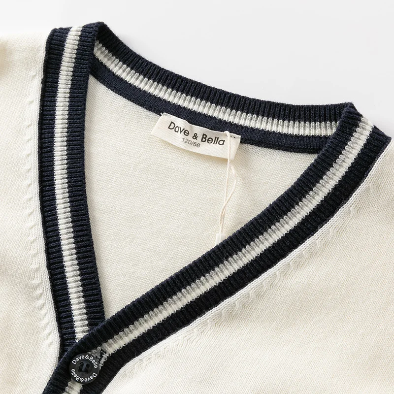 ديف بيلا الأطفال سترة سترة الخريف الشتاء طويلة الأكمام الفتيان محبوك سترة قطنية عالية الجودة موضة ملابس خارجية الاطفال الملابس DK1250349 #4