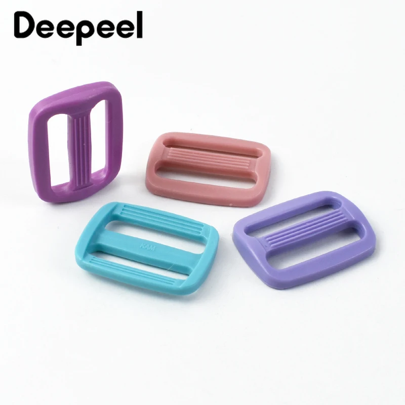 30Pcs Deepeel 15-25mm Colored Tri-Glide Slider Buckle Bag Strap Adjustable Clasp Belt Clothing Webbing Hook Sewing Accessories