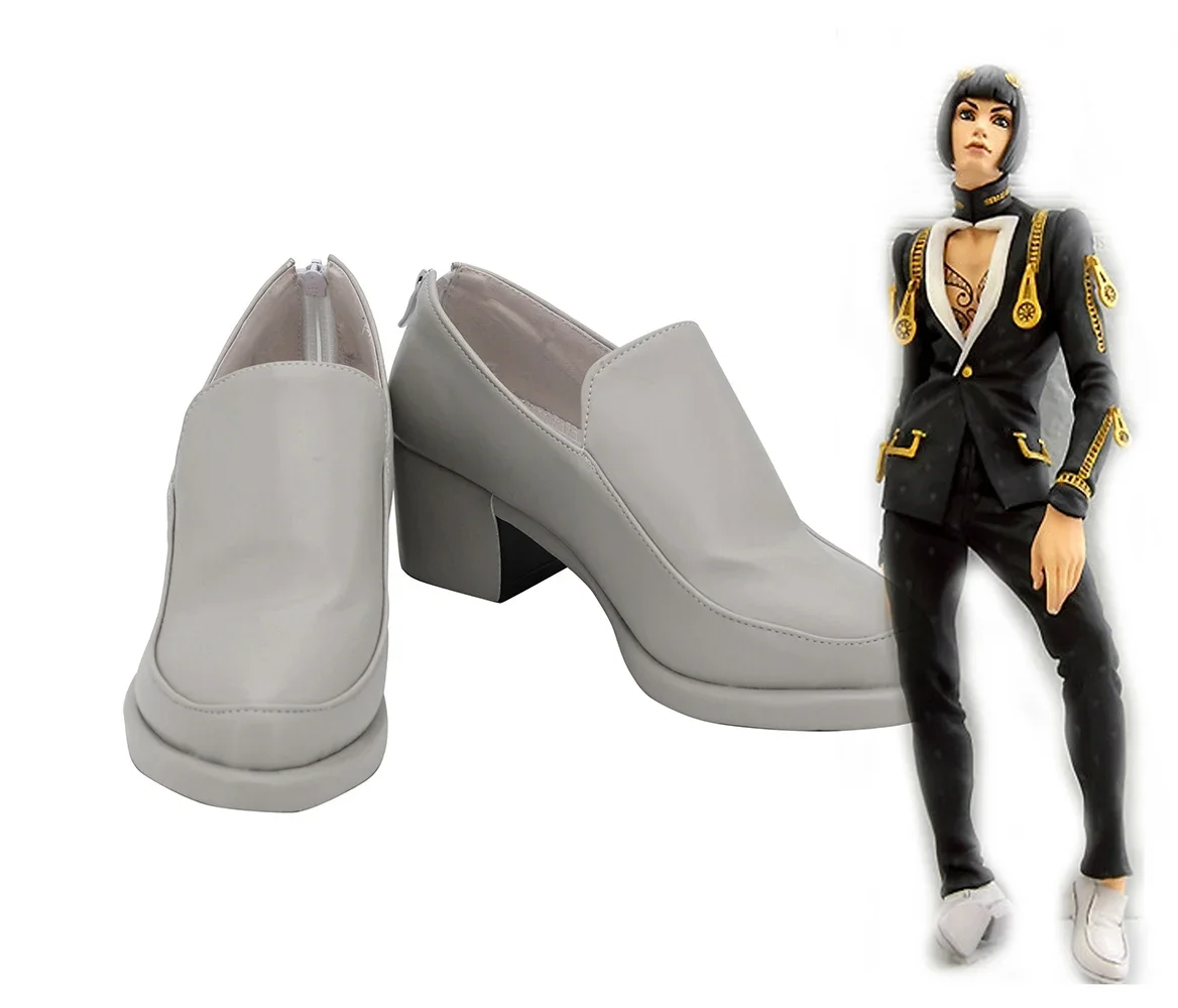 

JoJo's Bizarre Adventure Bruno Bucciarati Cosplay Shoes Grey Boots Custom Made for Unisex Halloween Cosplay Shoes