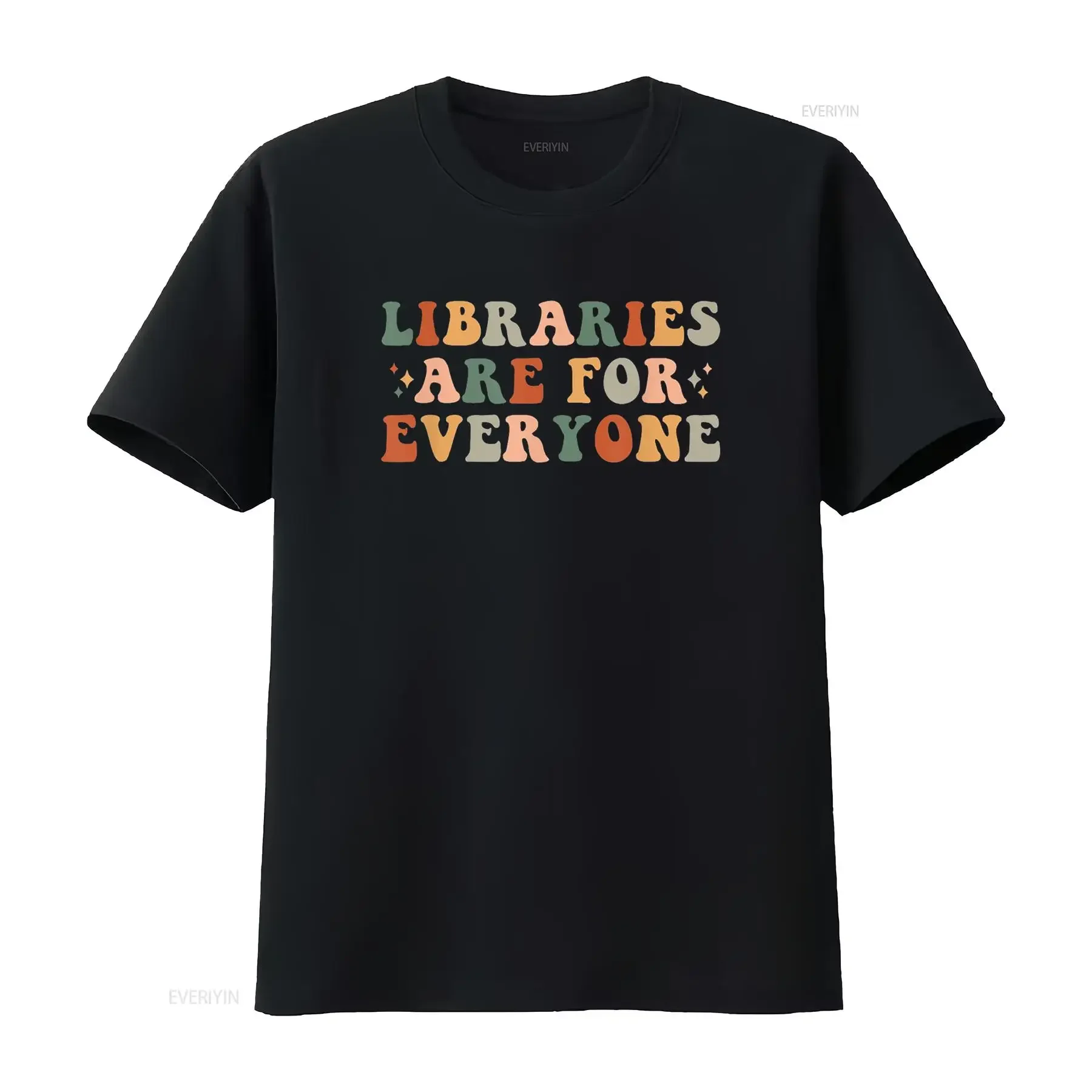 

Libraries Are For Everyone Retro Librarian Reader Book Lover T Shirt vintage Washed designer clothes Stretched graphic