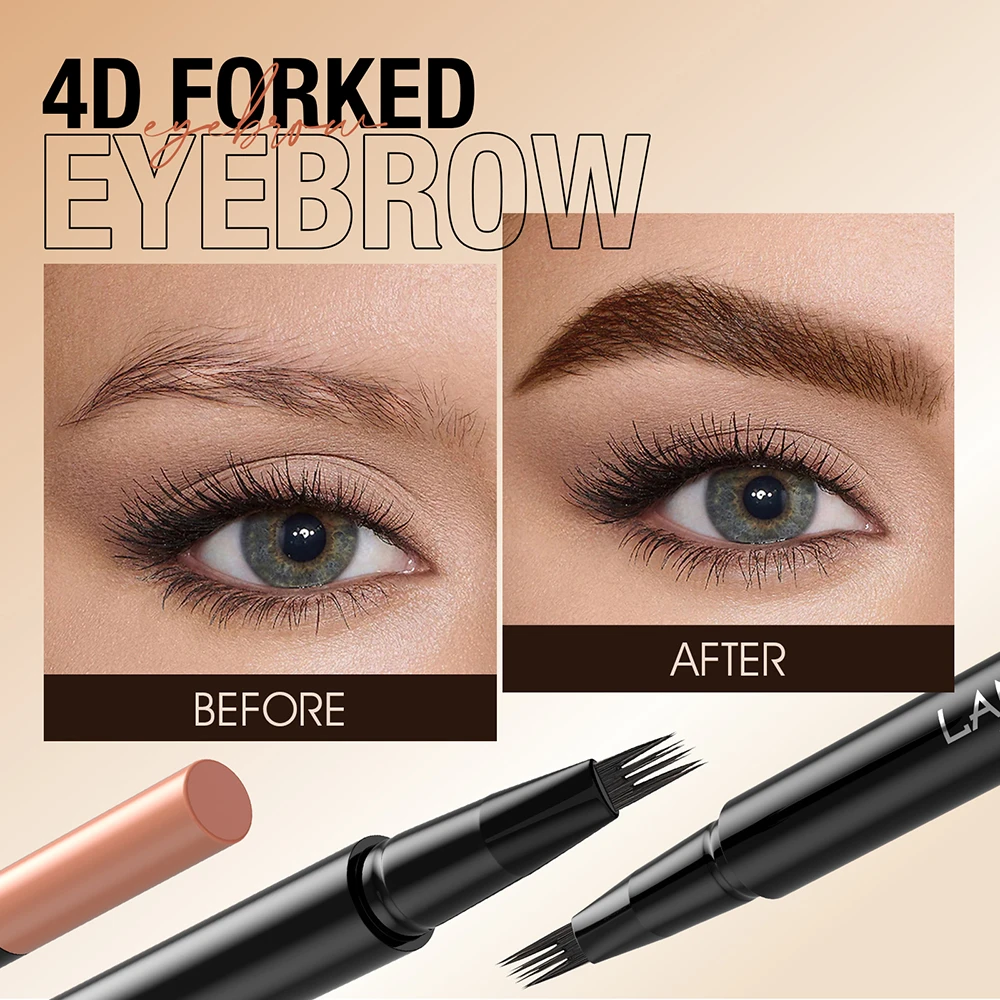 Verbesserte ultra feine 4 Klauen Augenbrauen stift weiche Bürste wasserdicht langlebigen flüssigen Augenbrauen stift 3 Farben Augenbrauen Liner Make-up