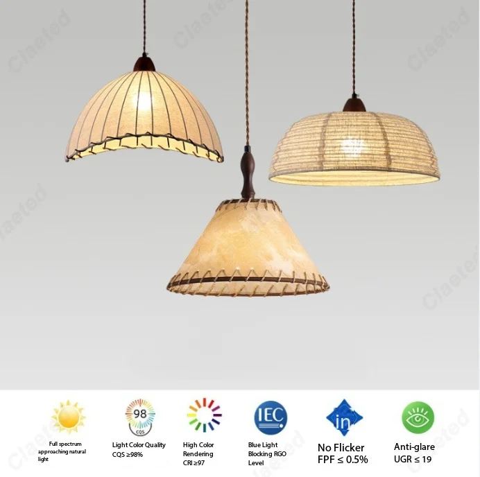 

Европейская простая ретро-люстра LED из ткани для гостиной, столовой, чайной комнаты, спальни, декоративное освещение