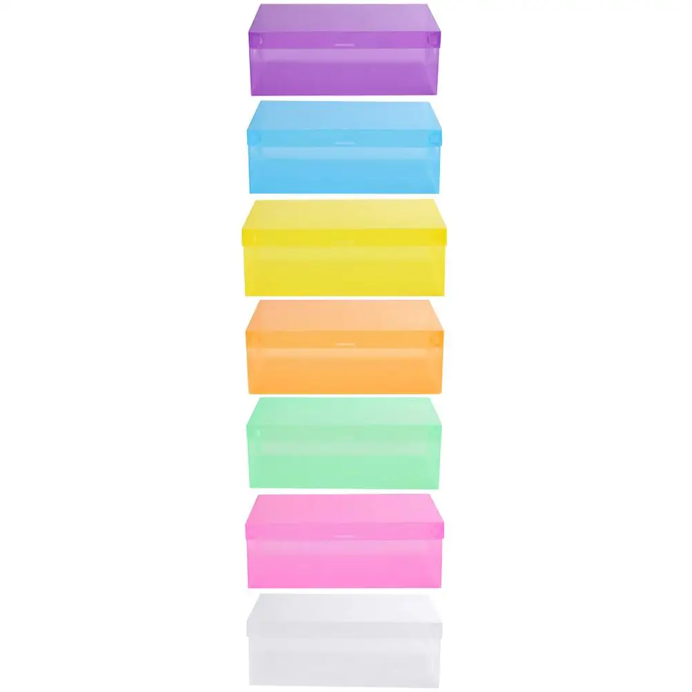 

7 Pcs Shoe Storage Box Colored Foldable PP Material 27 5x18x9 5cm Transparent Stackable Shoes Boxes Container ganizer Closet