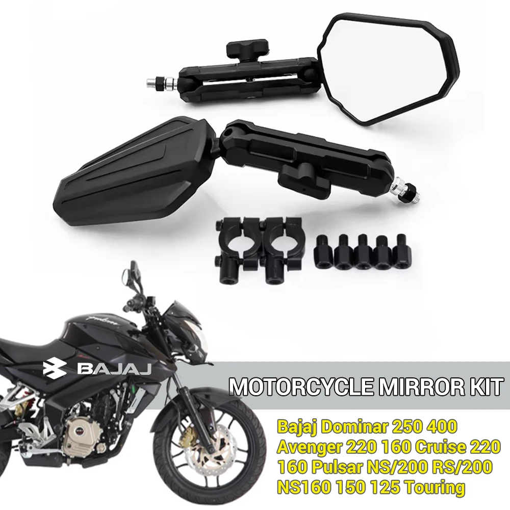 WB1 2 PCS Adventure Cruiser Off-road Motorcycle Modified Rearview Mirror For Bajaj Dominar 250 400 Avenger Pulsar NS/200 RS/200 
