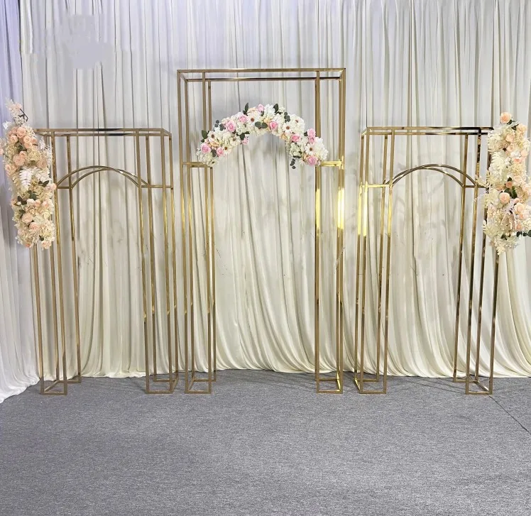 Shiny Gold Wedding Arch Backdrop  Wedding Decoration Backdrop For