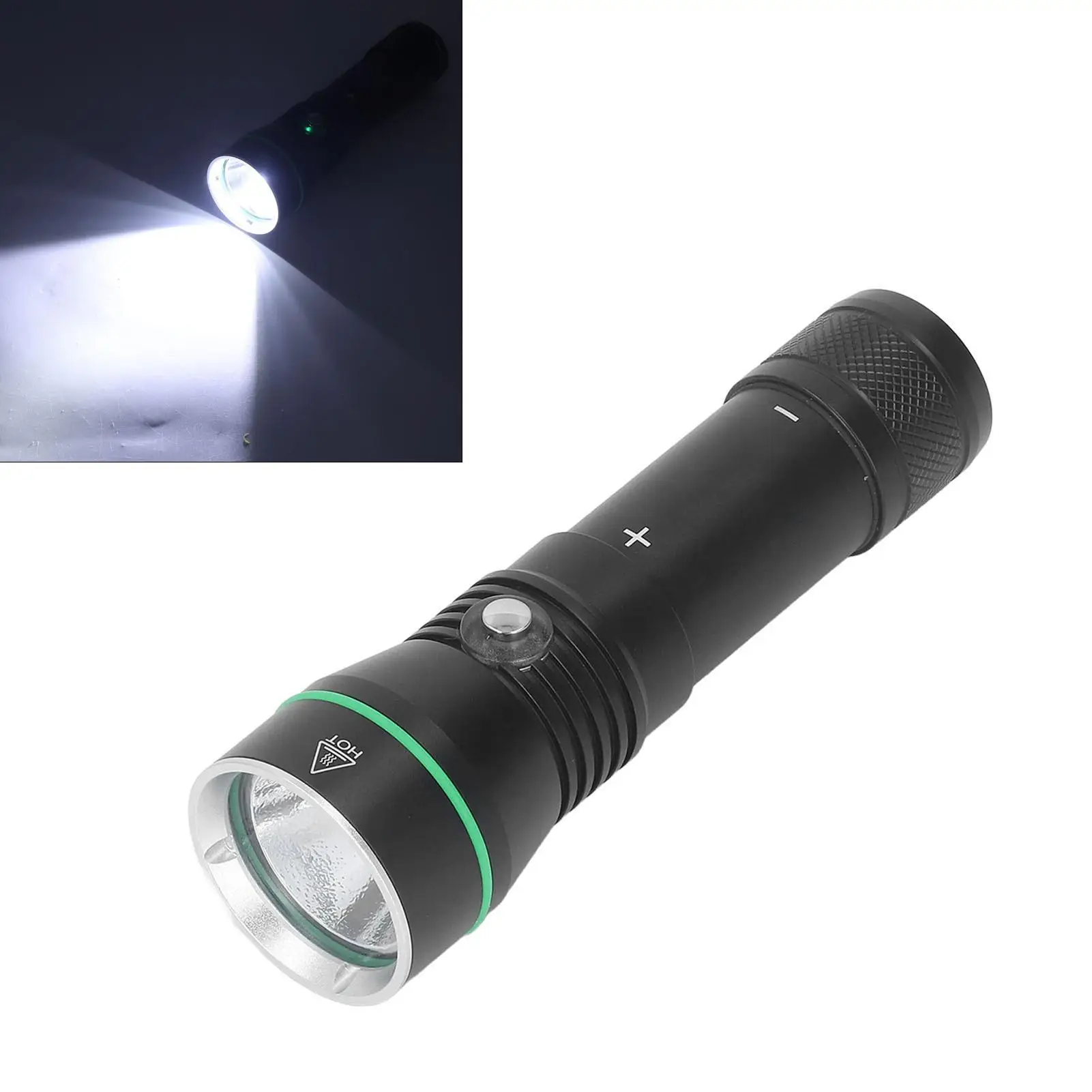 Torche de plongée sous-marine super lumineuse, lampe de poche en alliage d'aluminium, 5000-5700K, 3 modes, adaptée à la plongée et à une utilisation en extérieur