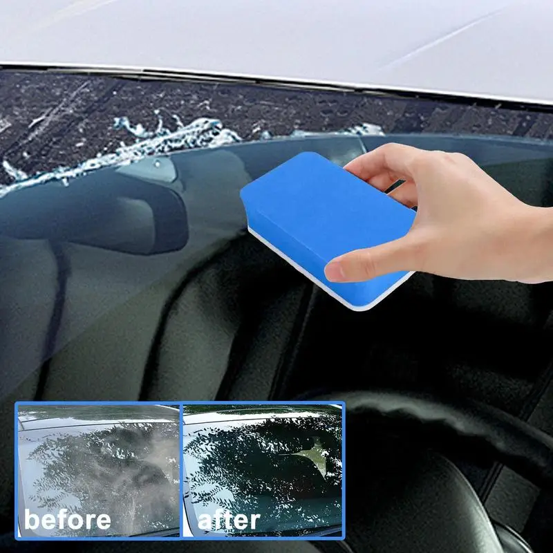 Car Glass Oil Film Cleaning Sponge Wiper Polishing Sponges Car Windshield Wool Felt Brush Oil Dusty Removal Tools Accessories