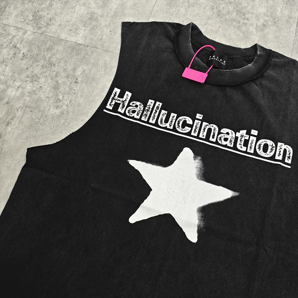 Yao Fashion Vintage Retro Luxury Brand Tank Oversize High Street Y2k HipHop Sleeveless Casual Vest