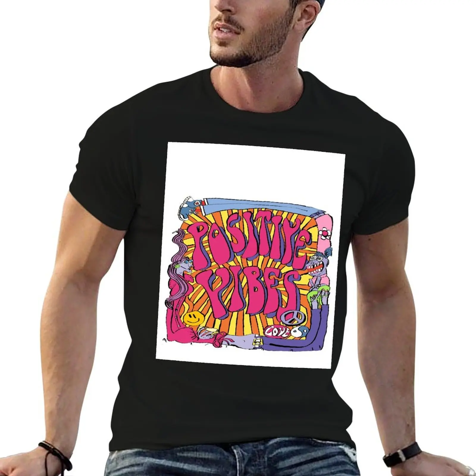Positive Vibes T-Shirt Casual Loose Daily Wear T-Shirt